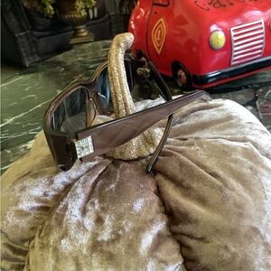 Saks fifth Ave exclusive bronze gen 9 Swarovski crystal accent sunglasses